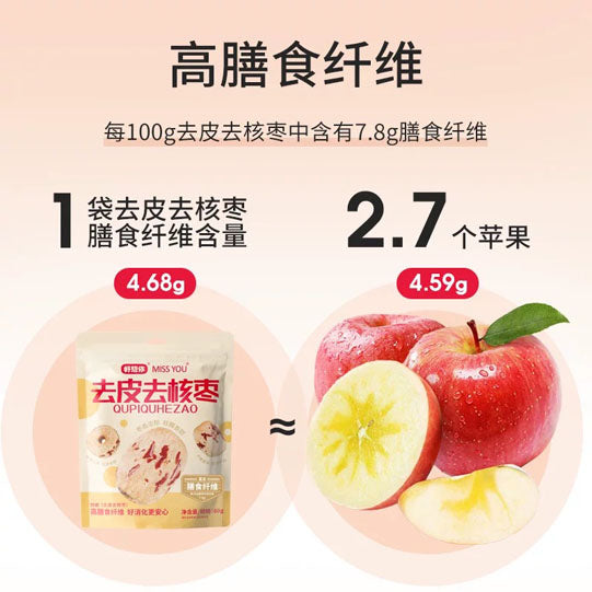 【好想你】去皮去核枣60g*5袋(每袋约13颗,共65颗)红枣已剥皮 口感更软糯 也更好消化