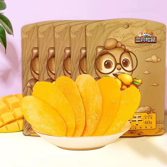 【三只松鼠】芒果干60g*5袋(每袋约4片,共20片)邂逅热带风情