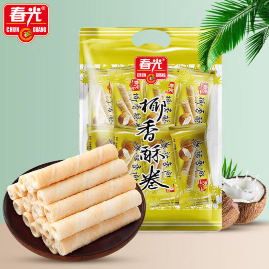 【春光】椰香酥卷350g*2袋(每袋90根,共180根)椰奶夹心卷 海南老字号