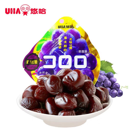 【UHA悠哈】爆浆果汁软糖52g*4袋(每袋10粒,共40粒)巨峰葡萄味 宣璐同款