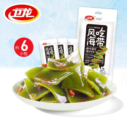 【卫龙】香辣海带片50g*5袋(每袋6小包,共30包)肉感厚实 脆滑多汁