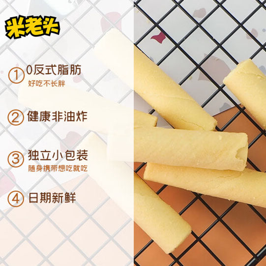 【米老头】雪花煎卷300g/袋(内含24小包,每小包3根卷,共72根卷)椰奶味/花生味 营养酥脆