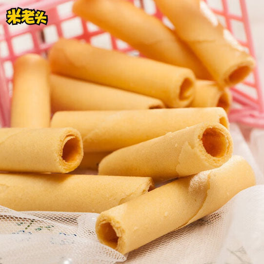 【米老头】雪花煎卷300g/袋(内含24小包,每小包3根卷,共72根卷)椰奶味/花生味 营养酥脆