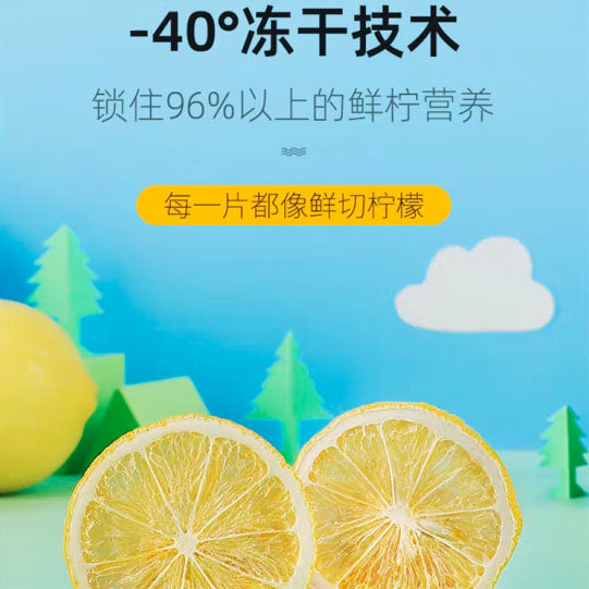 【汇达】冻干柠檬片40g*2盒(共含约40小袋)挑选新鲜柠檬中间片段 直接泡水喝 满满维C呵护