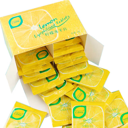 【汇达】冻干柠檬片40g*2盒(共含约40小袋)挑选新鲜柠檬中间片段 直接泡水喝 满满维C呵护