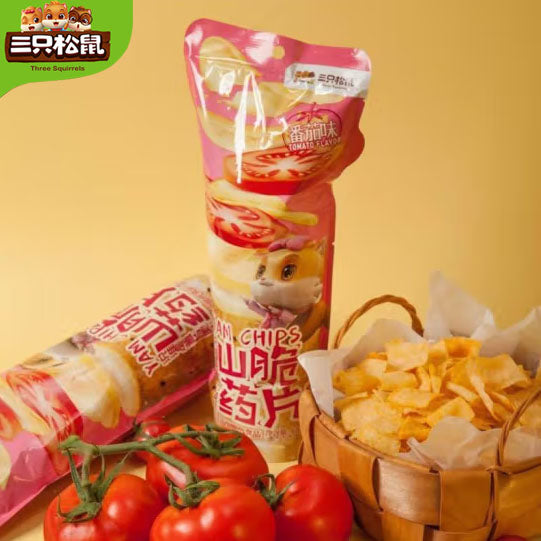 【三只松鼠】山药脆片60g*4袋 番茄味 香脆可口