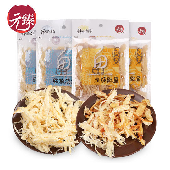 【元臻】铁板/炭烧鱿鱼丝60g*3袋 精选秘鲁大鱿鱼 肉质厚实 软硬适中 丝丝入味