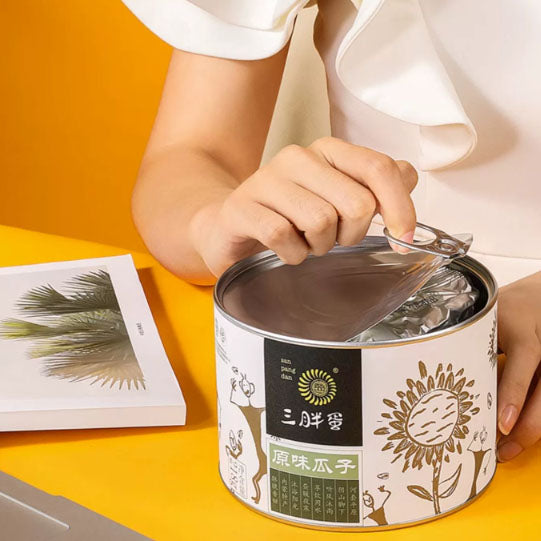 【三胖蛋】原味瓜子218g*4罐 内蒙古原产 大颗粒 大果仁 不脏手