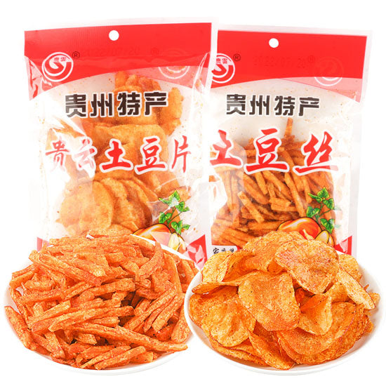 【贵云】麻辣土豆片/土豆丝50g*5袋  贵州特产洋芋薯片 香辣一口霸占你的嘴