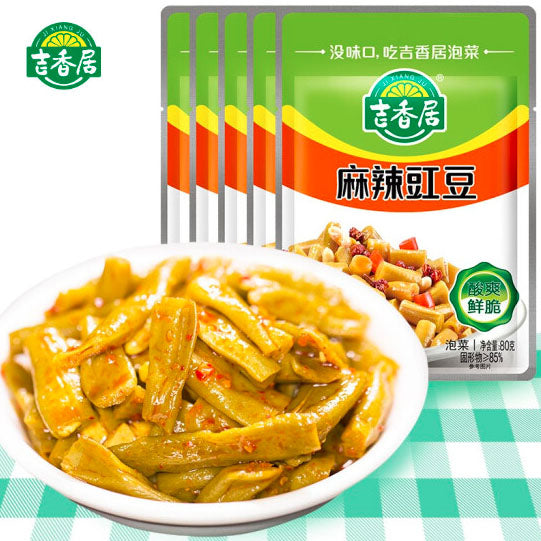 【吉香居】泡椒豇豆80g*5袋 下饭菜 嘎嘣爽脆 开胃小菜