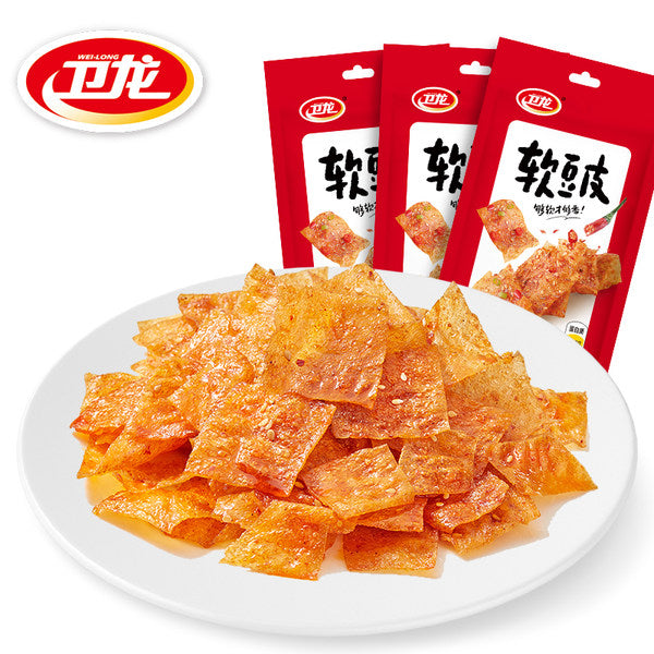 【卫龙】软豆皮60g*3袋薄薄一片香辣解馋