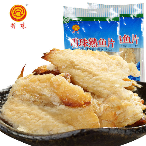 【明珠】熟鱼片10g*10袋 浙江老字号 蓝袋装 舟山烤鱼片