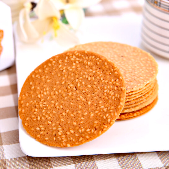 【稻香村】芝麻瓦片450g/盒(约54片)每一口香酥都是精心制作 简单造型的零食饼干