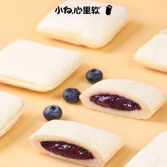 【小白心里软】爆浆蓝莓 大口袋面包360g/箱（内含8枚）一肚子的蓝莓果酱 营养好早餐冲啊