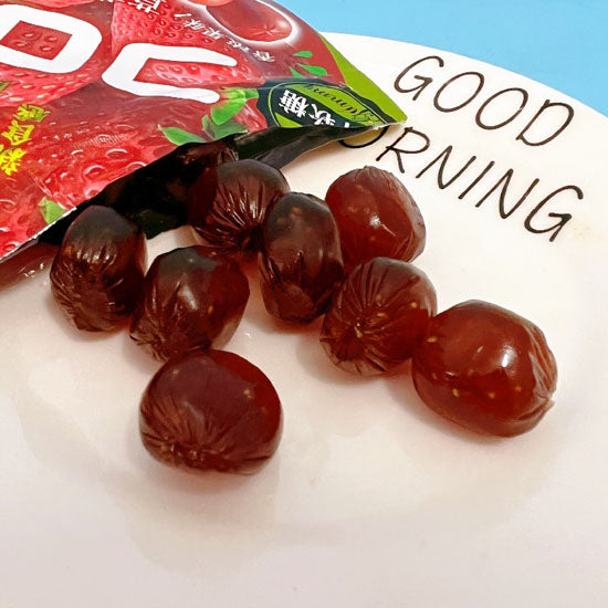 【UHA悠哈】草莓味 果汁软糖52g*4袋（每袋10粒，共40粒）果香四溢 撕开袋子就能闻得到