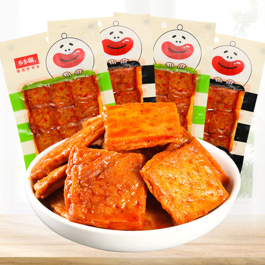 【乡乡嘴】长沙臭干子80g*4袋（每袋9块，共36块）茶油豆腐 香辣豆干