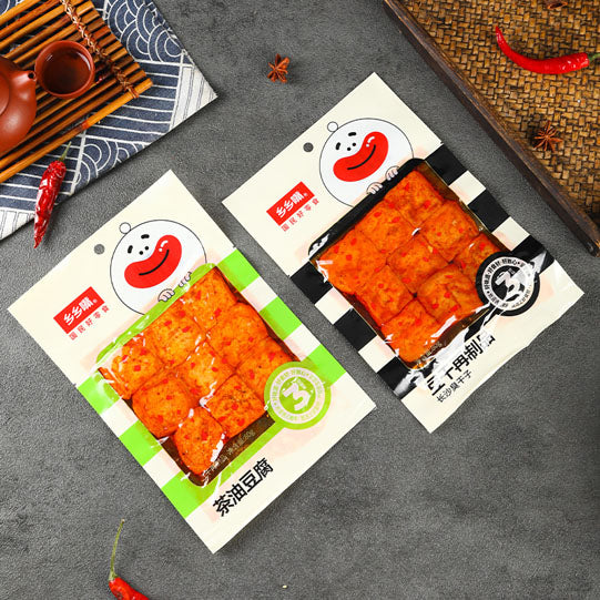 【乡乡嘴】长沙臭干子80g*4袋（每袋9块，共36块）茶油豆腐 香辣豆干