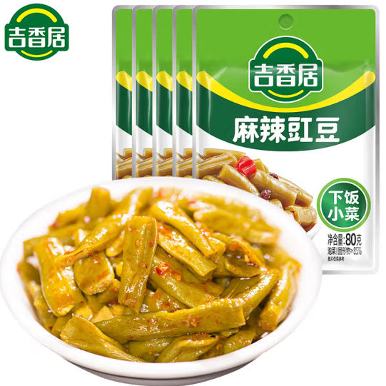 【吉香居】红油/麻辣/脆口 豇豆80g*4袋 开袋即食 佐粥下饭 配馒头搭面条