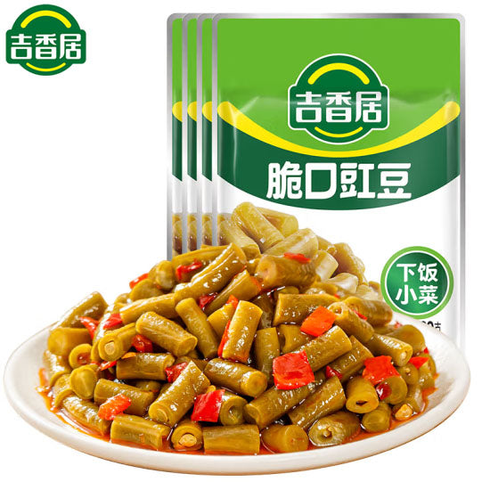 【吉香居】红油/麻辣/脆口 豇豆80g*4袋 开袋即食 佐粥下饭 配馒头搭面条