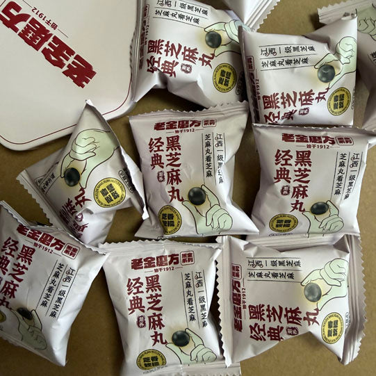 【老金磨方】经典款 黑芝麻丸108g/铁罐（12丸）7种黑色营养 浙江老字号