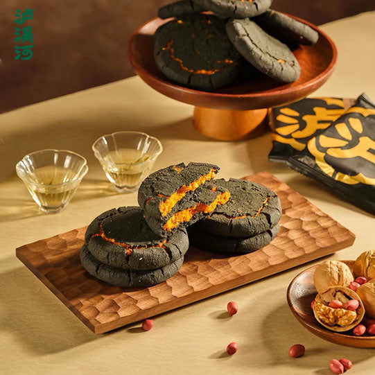 【泸溪河】黑金坚果桃酥240g/盒（30g*8个）金黄夹心 如花裂纹
