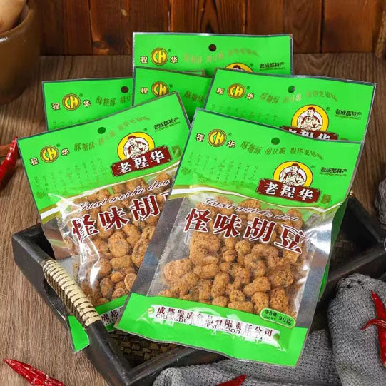 【老程华】怪味胡豆90g*3袋 香甜麻辣 风味独特 买就送洽洽每日坚果25g*1袋！