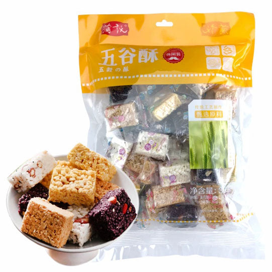 【蒲议】五谷酥300g/袋（31块，独立小包装）蛋苕酥+黑米酥+玉米酥+米花酥4味混合