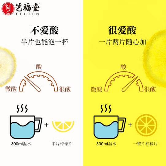 【艺福堂】冻干柠檬片100g*2盒（每盒20片，共40片）浙江名牌 行业标准参制者