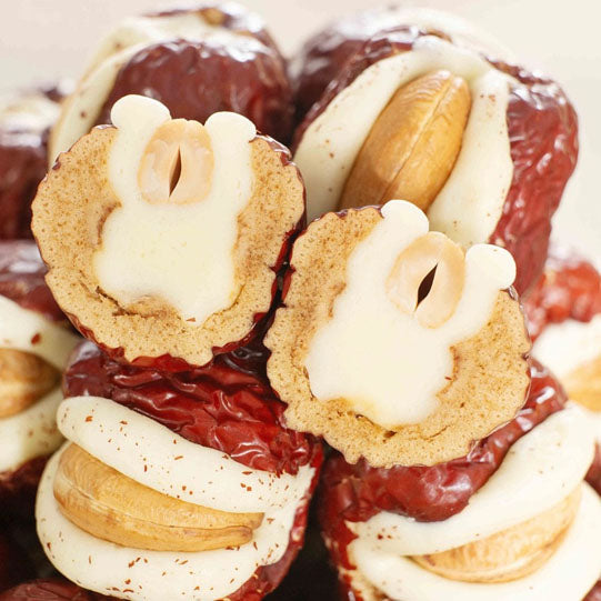 【欢囍花生】腰果泡芙奶枣200g/袋（约12个）三层夹心 香甜不腻