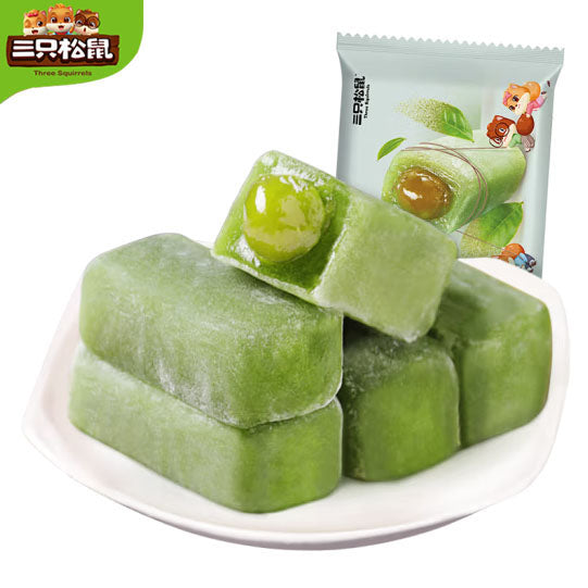 【三只松鼠】和风夹心麻薯150g*2袋（每袋6枚，共12枚） 抹茶味 口感软糯 内里爆浆