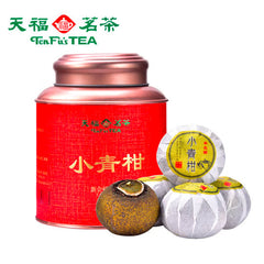 金柑普洱茶様 天福茗茶】小青柑250g/罐广东新会柑普洱熟茶普洱醇滑柑香浓郁美国小青