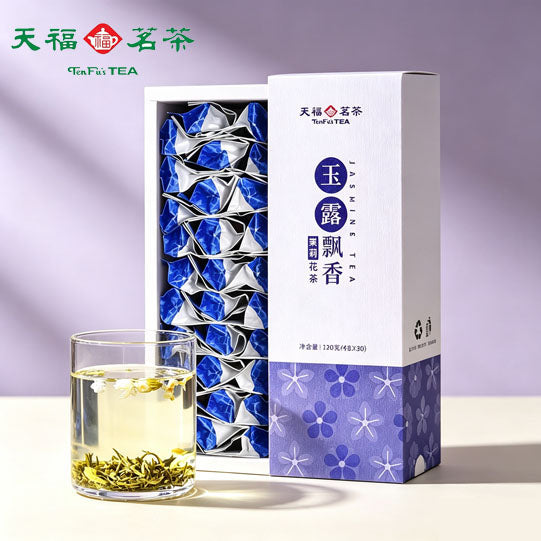 【天福茗茶】玉露飘香 茉莉花茶120g/盒（4g*30袋）鲜灵芬芳