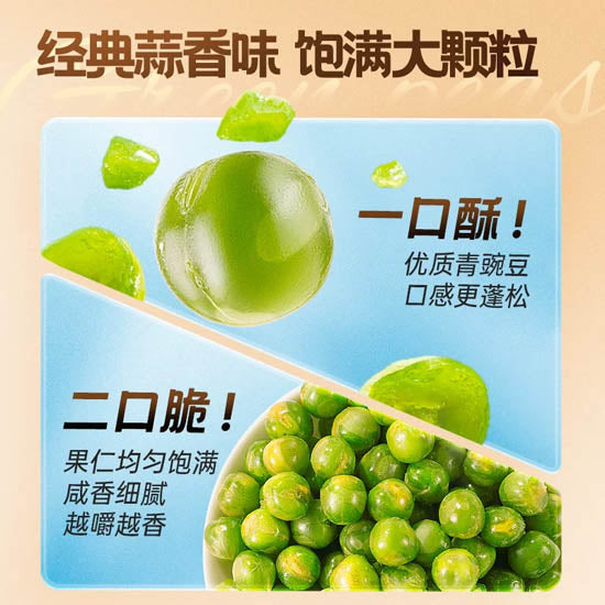 【三只松鼠】蒜香豌豆250g/袋（约20小包）经典蒜香味 颗颗酥松脆