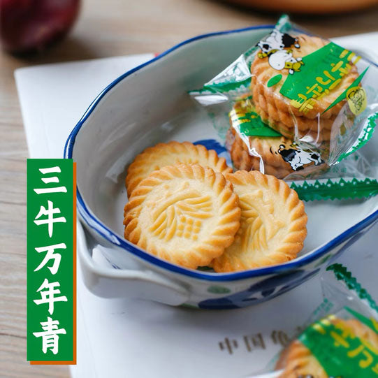 【三牛】万年青饼干350g/袋（17包，每包3块饼干，共51块）经典葱香 上海记忆