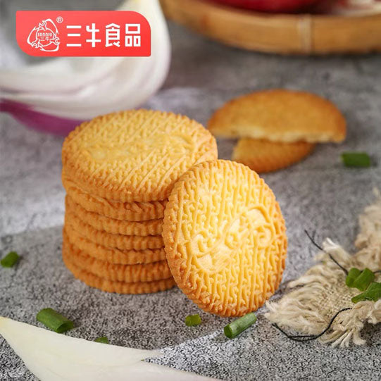 【三牛】特色鲜葱酥370g/袋（18包，每包3块饼干，共54块）散装称重 始于1998年 上海特色