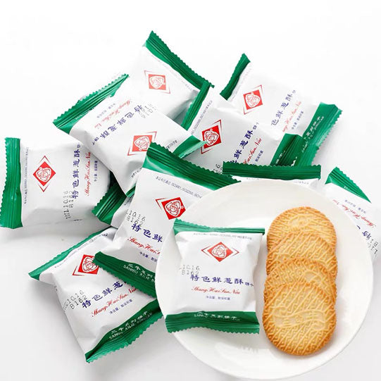 【三牛】特色鲜葱酥370g/袋（18包，每包3块饼干，共54块）散装称重 始于1998年 上海特色