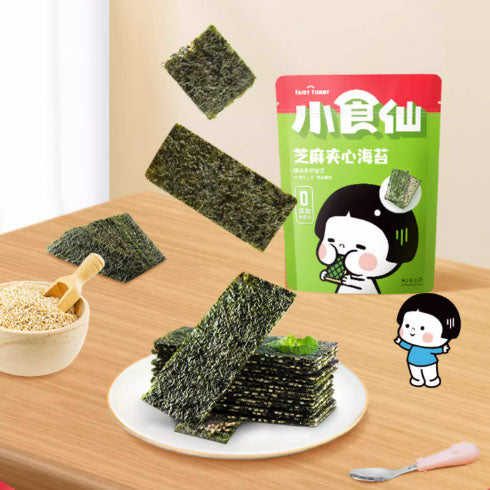 【良品铺子】芝麻夹心海苔35g*4袋（每袋约21片，共84片）大品牌 宝宝放心吃