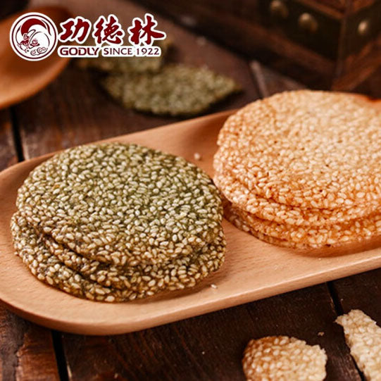 【功德林】芝麻薄片185g*2罐 上海特产中华老字号 原味/海苔味罐装零食