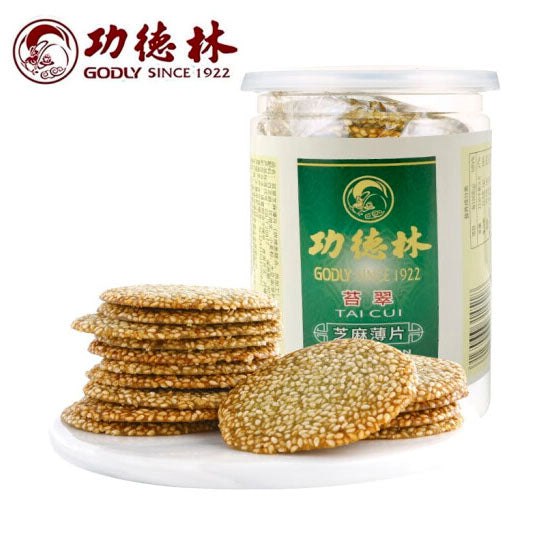 【功德林】芝麻薄片185g*2罐 上海特产中华老字号 原味/海苔味罐装零食