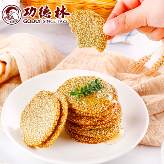 【功德林】芝麻薄片185g*2罐 上海特产中华老字号 原味/海苔味罐装零食