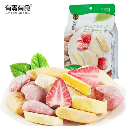 【有零有食】混合冻干水果48g*2袋 FD冻干技术 榴莲、草莓、芒果混合