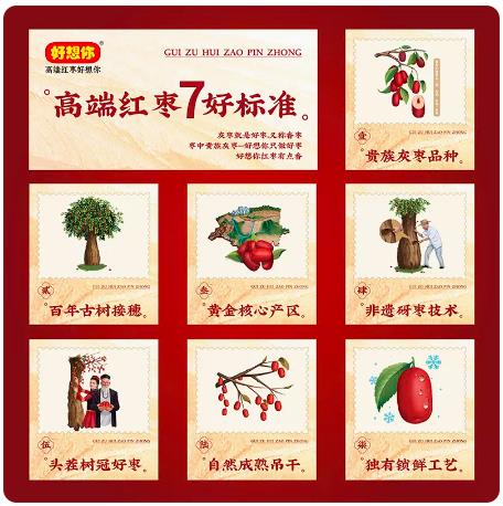 【好想你】特级锁鲜红枣500g/袋 百年枣树 特级品质 单颗长约33mm 理想鲜甜比