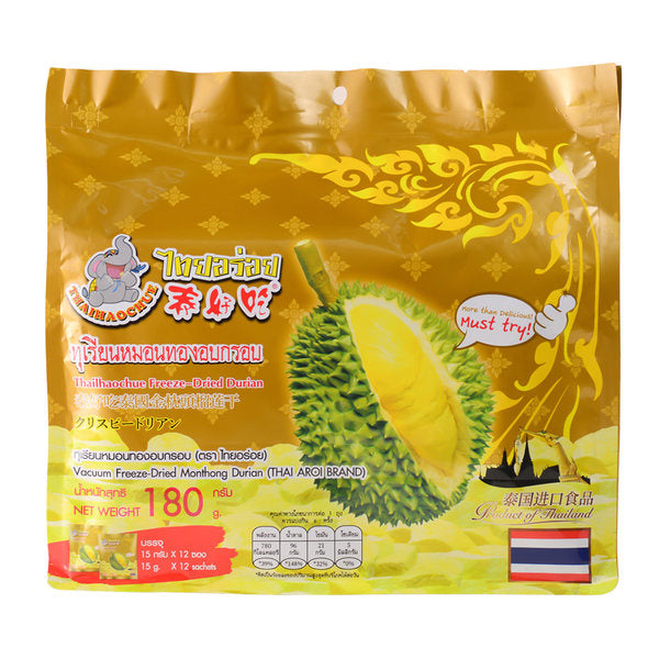 【泰好吃】泰国原装进口 金枕头榴莲干180g/袋（15g*12小包）