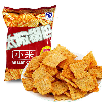 【太阳锅巴】麻辣味 小米锅巴50g*5袋（每袋约46片，共230片）儿时经典零食