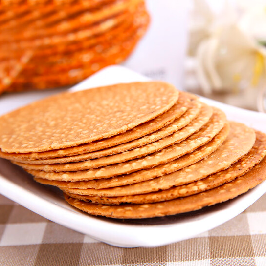 【稻香村】芝麻瓦片450g/盒（约54片）每一口香酥都是精心制作 简单造型的零食饼干